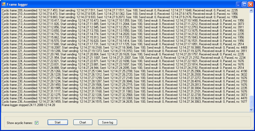 studio diagnostics frame logging